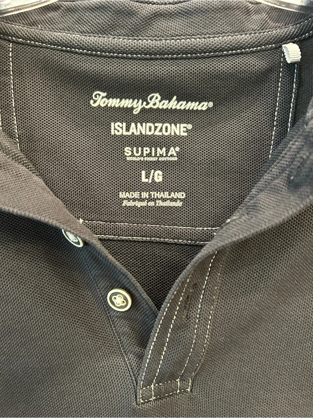 Tommy Bahama Black Long-Sleeve Large IslandZone Polo Blue Marlin Golf Clubhouse